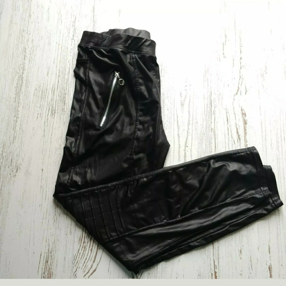 Julia Women's Pants Skinny Wet Look Sexy Punk Goth - Picture 1 of 8